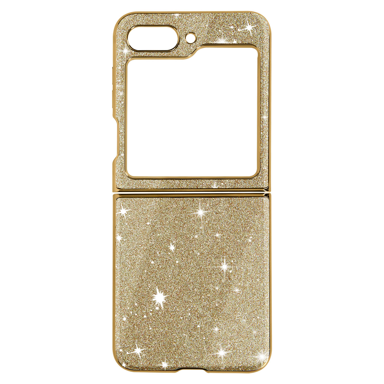 Z AVIZAR Galaxy Case Samsung, Gold Glitter Backcover, Flip Series, 5,