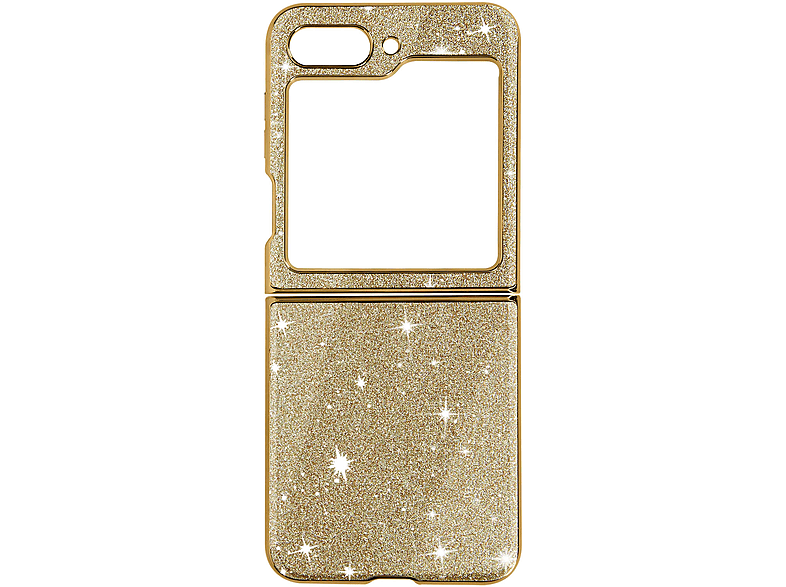AVIZAR Glitter Case Series, Backcover, Samsung, Galaxy Z Flip 5, Gold