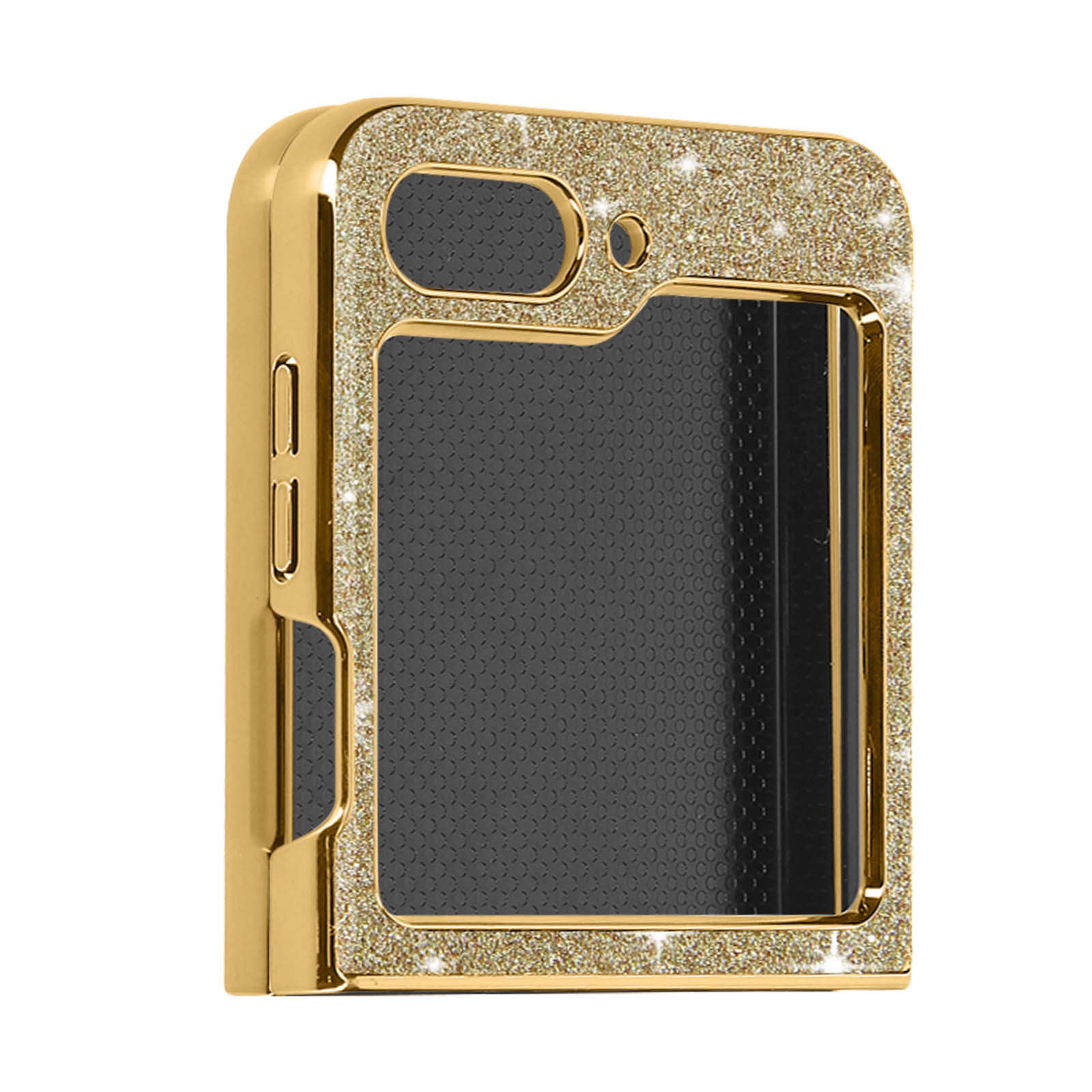 AVIZAR Glitter Case 5, Z Series, Gold Galaxy Backcover, Flip Samsung