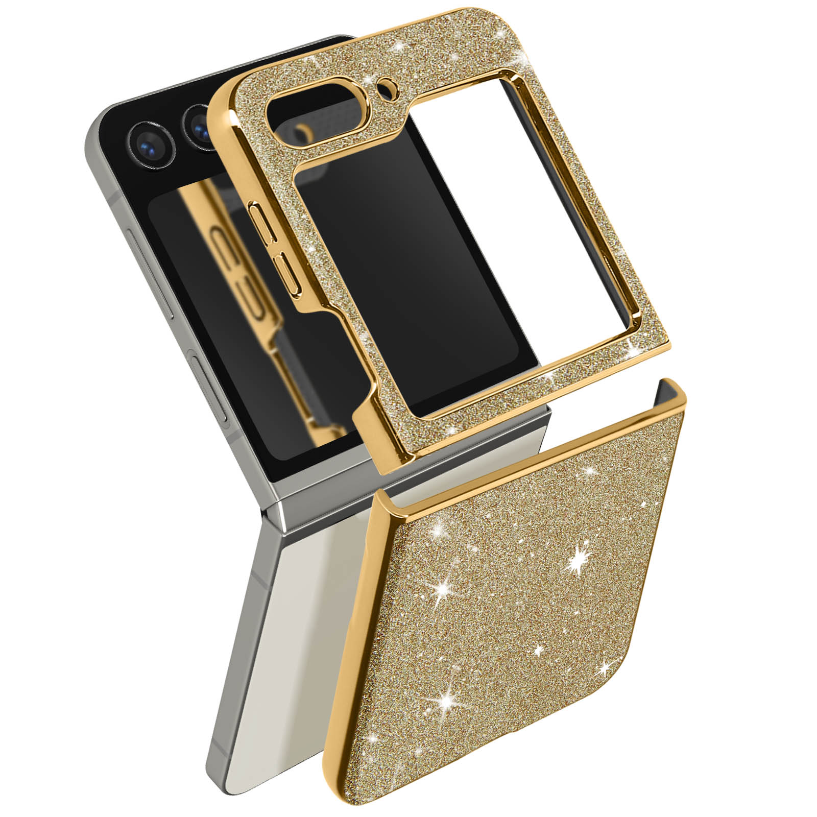 AVIZAR Glitter Case Series, Backcover, Flip Z Gold Samsung, Galaxy 5