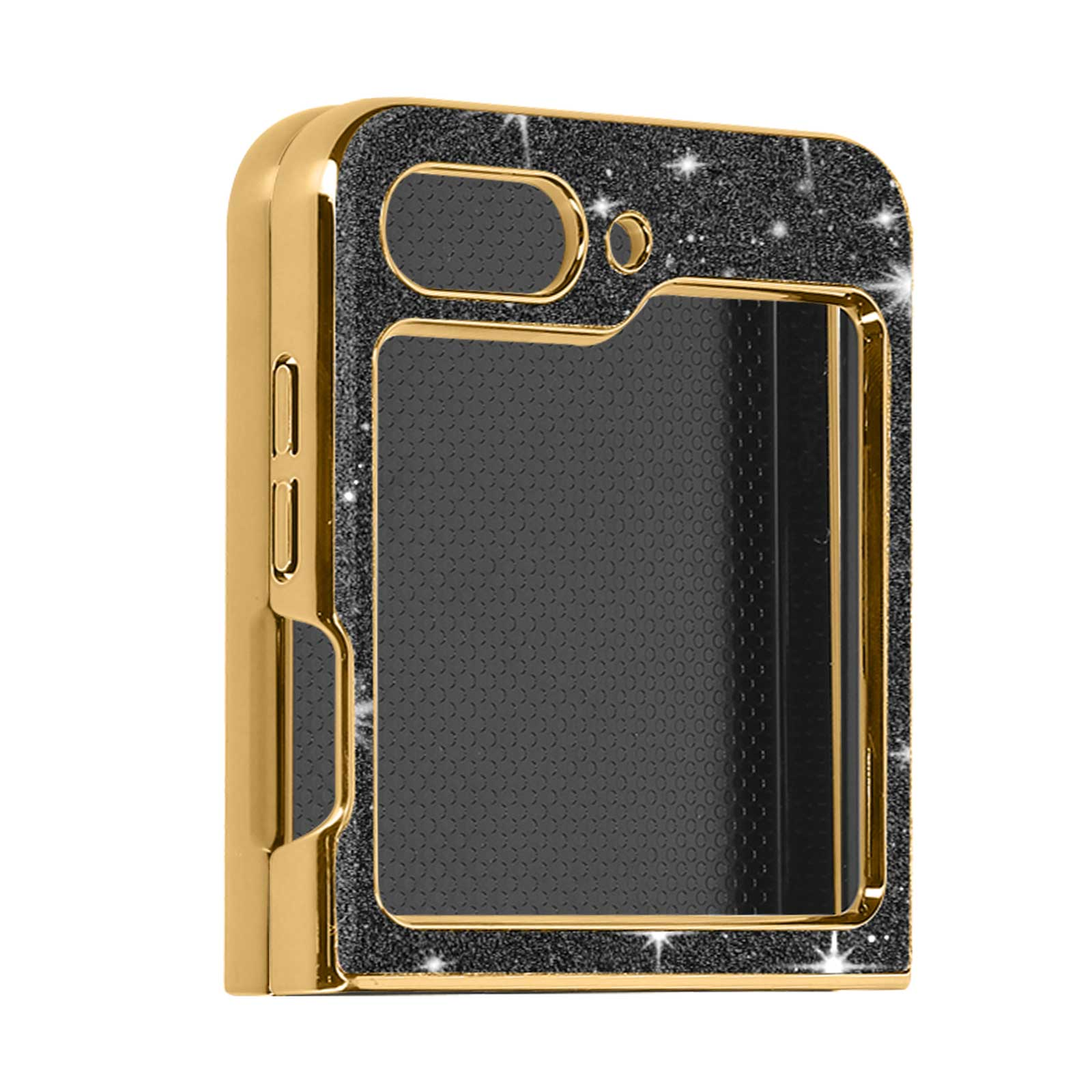 AVIZAR Glitter Case Backcover, Z Galaxy Series, Flip 5, Schwarz Samsung