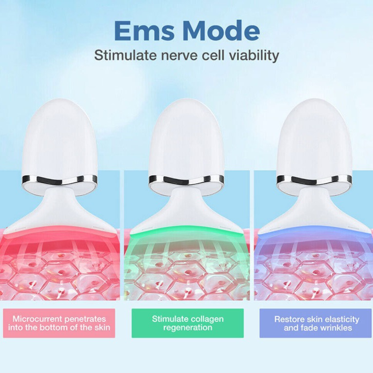 LACAMAX EMS-Farblicht-Halsgerät, Heißkompresse Photorejuvenation zur Schallvibration, Dekolletéentfernung, Nacken-Massagegerät