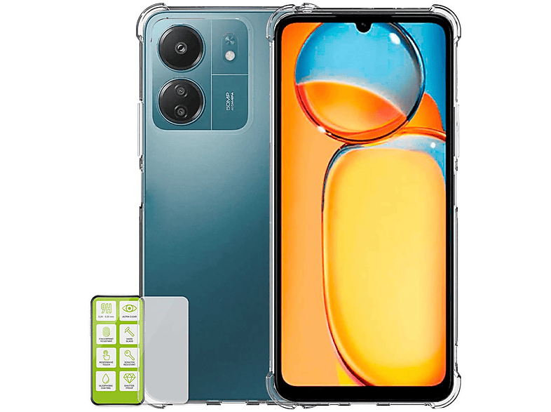 Hartglas Transparent Xiaomi, Panzer Schutz Produktset TPU + 13C, Redmi dünn WIGENTO Schock Folie, H9 Backcover, Hülle