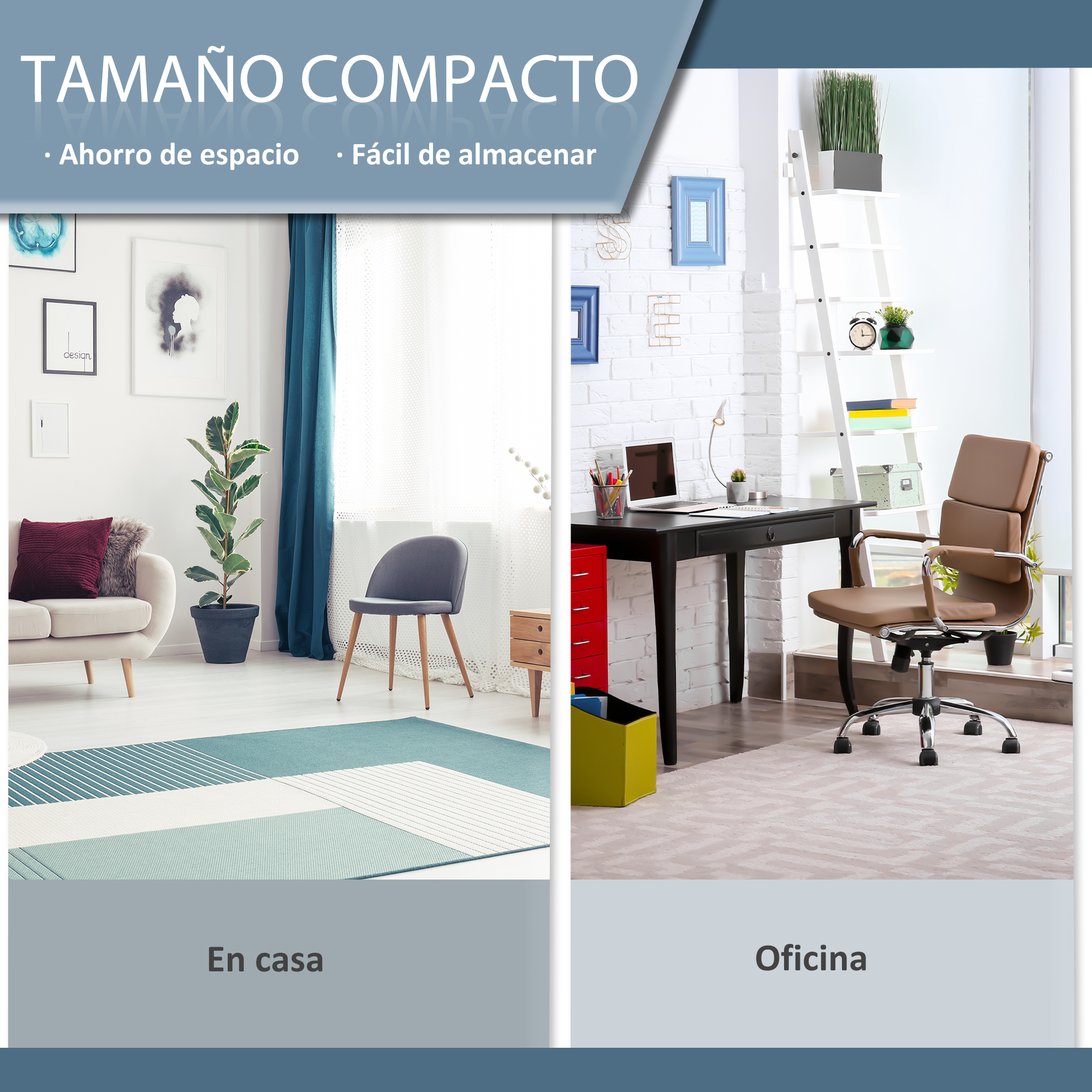 Escenas de habitaciones que muestran ambientes domésticos y de oficina. Muestra muebles y plantas.