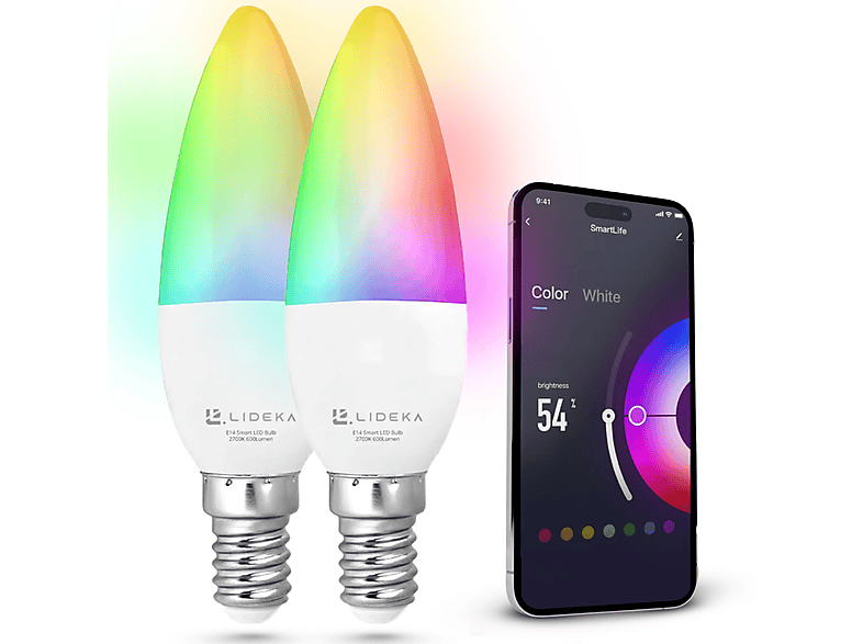 LIDEKA E14 600Lm LED Bulb LED 6W E14 Dimmbar 2er-Pack Lampen