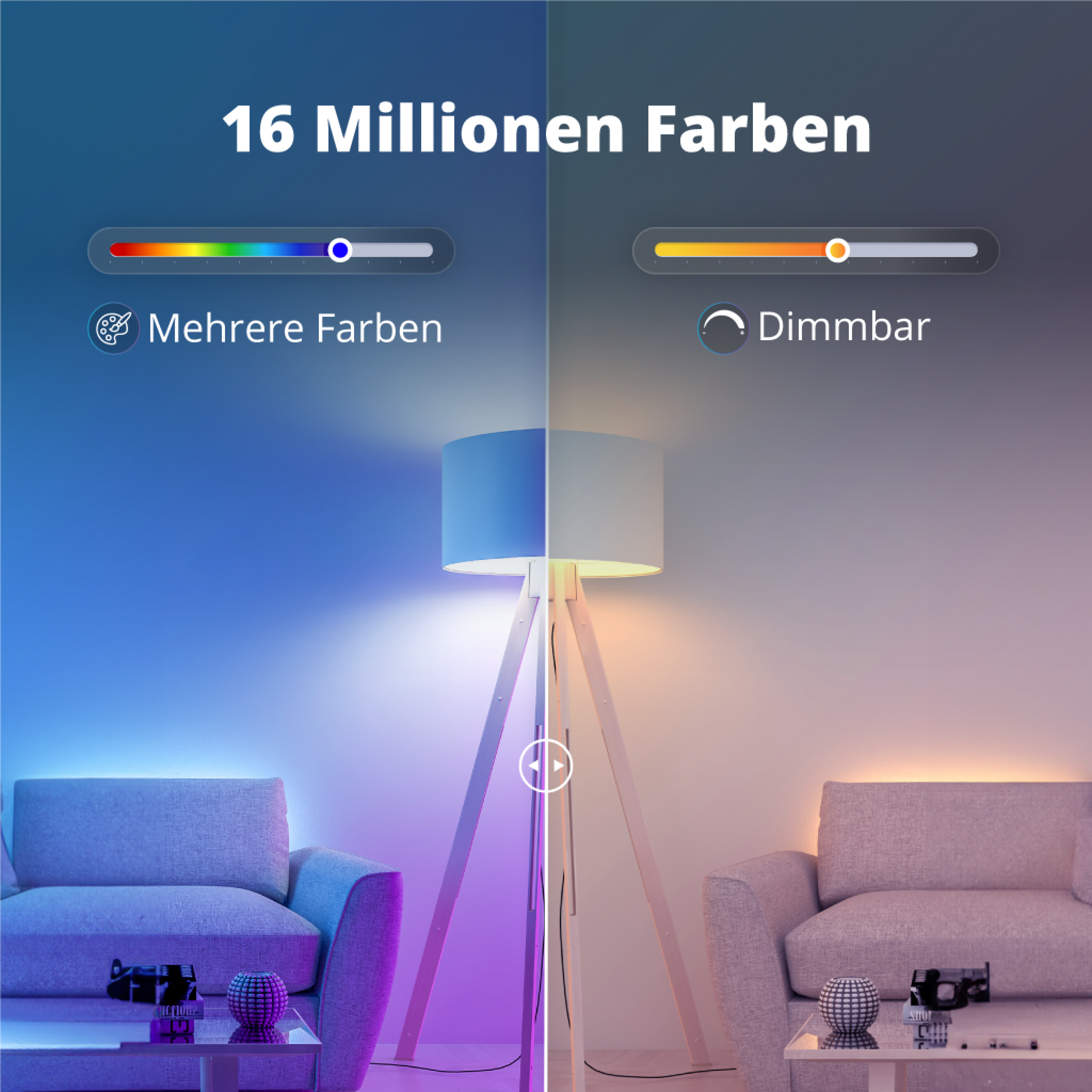 LIDEKA E14 LED Lampen 600Lm E14 Bulb 1er-Pack Multicolors 6W LED Dimmbar