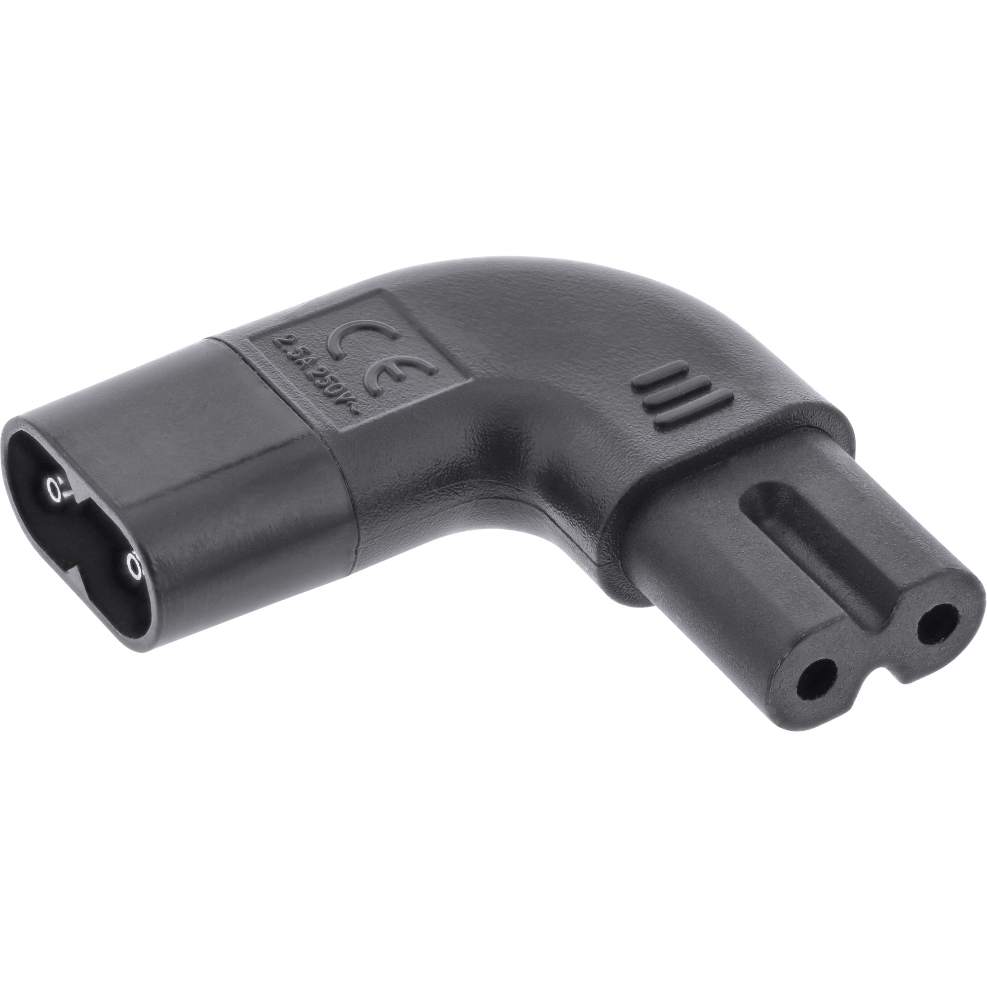 Netzadapter C7, 60320 INLINE / mehrfarbig / C8 links/rechts InLine® Netzadapter, gewinkelt IEC 2pol.