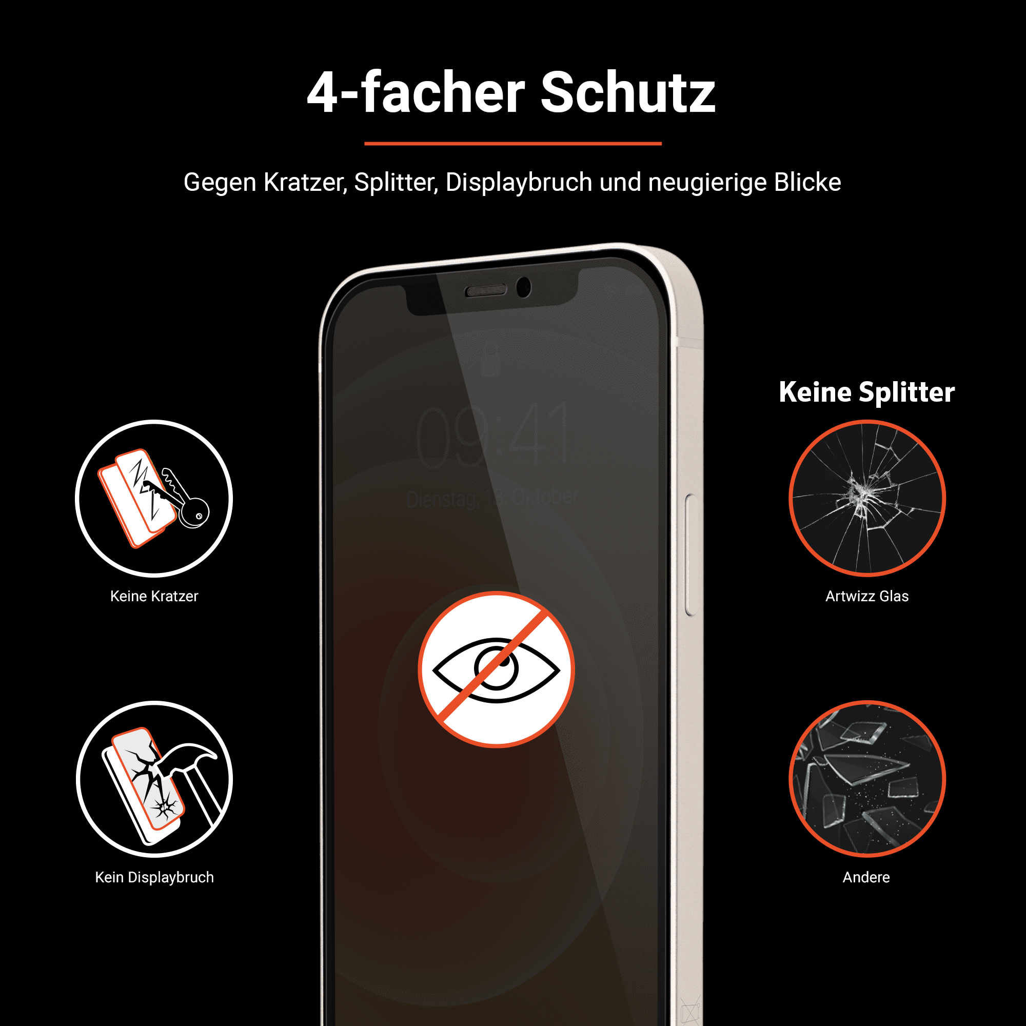 ARTWIZZ Eono Anti-Spy Displayschtuz(für Mini Apple iPhone (5.4“)) 12