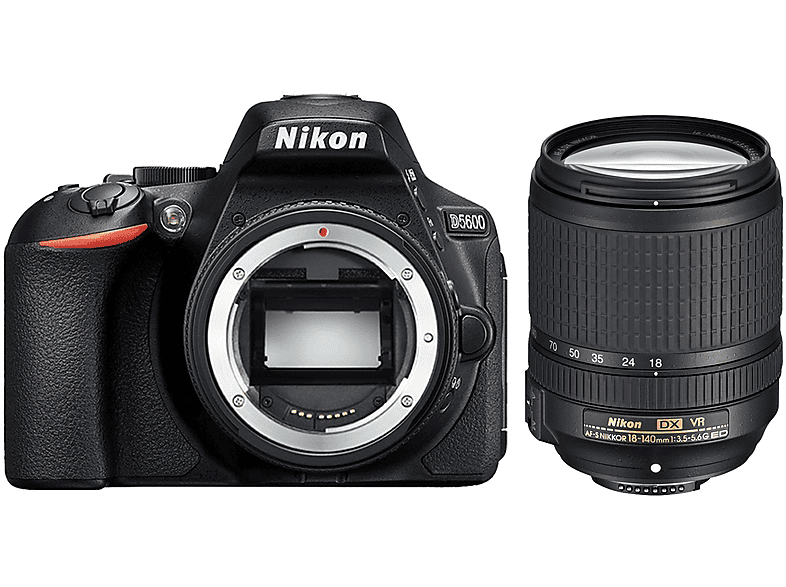 NIKON D 5600 mm Spiegelreflexkamera 18–140 + LCD Black, 3,5–5,6 NIKKOR G ED VR AF-S