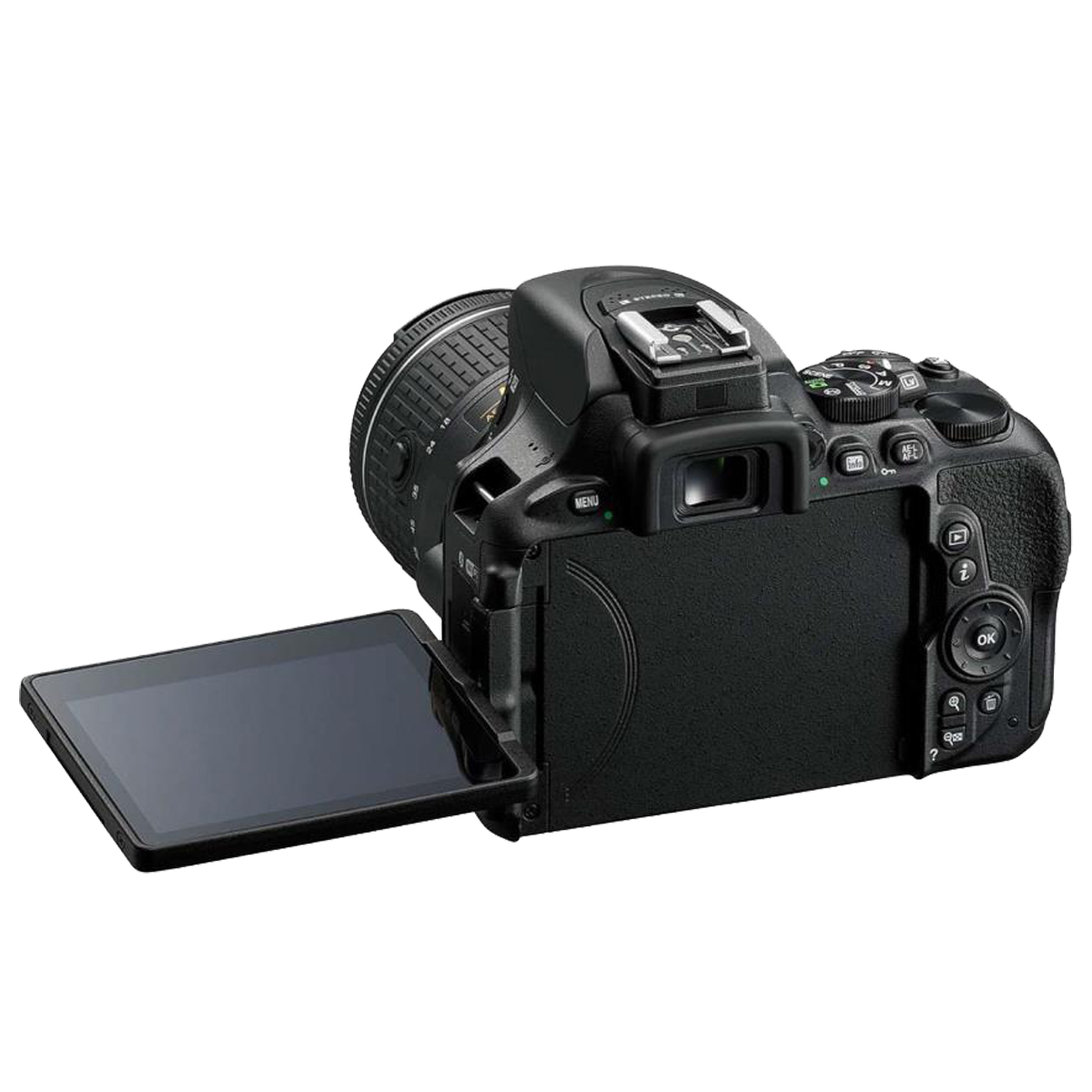 NIKON D5600 DSLR-Kamera + LCD, mm AF-P Spiegelreflexkamera Black, WLAN- Objektiv VR 18-55 f/3.5-5.6G