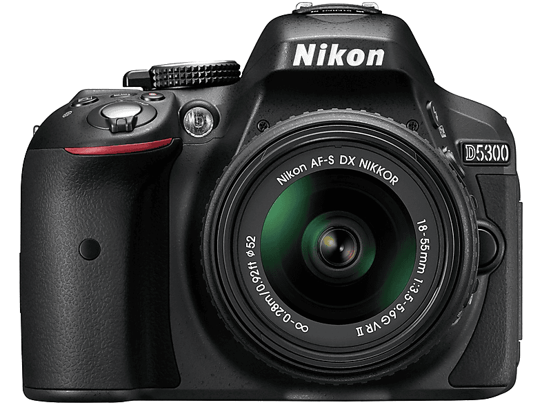 NIKON D5300 + AF-S DX NIKKOR 18–55 mm 3,5–5,6 G VR II SLR Schwarz, LCD, WLAN-