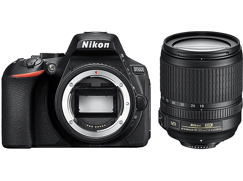 NIKON D5600 + AF-S NIKKOR 18–105 mm 3,5–5,6 G ED VR Spiegelreflexkamera Black, LCD