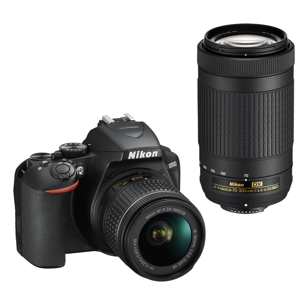 NIKON D3500 + AF-P 18–55 mm VR + AF-P 70–300 mm 4,5–6,3 G ED VR