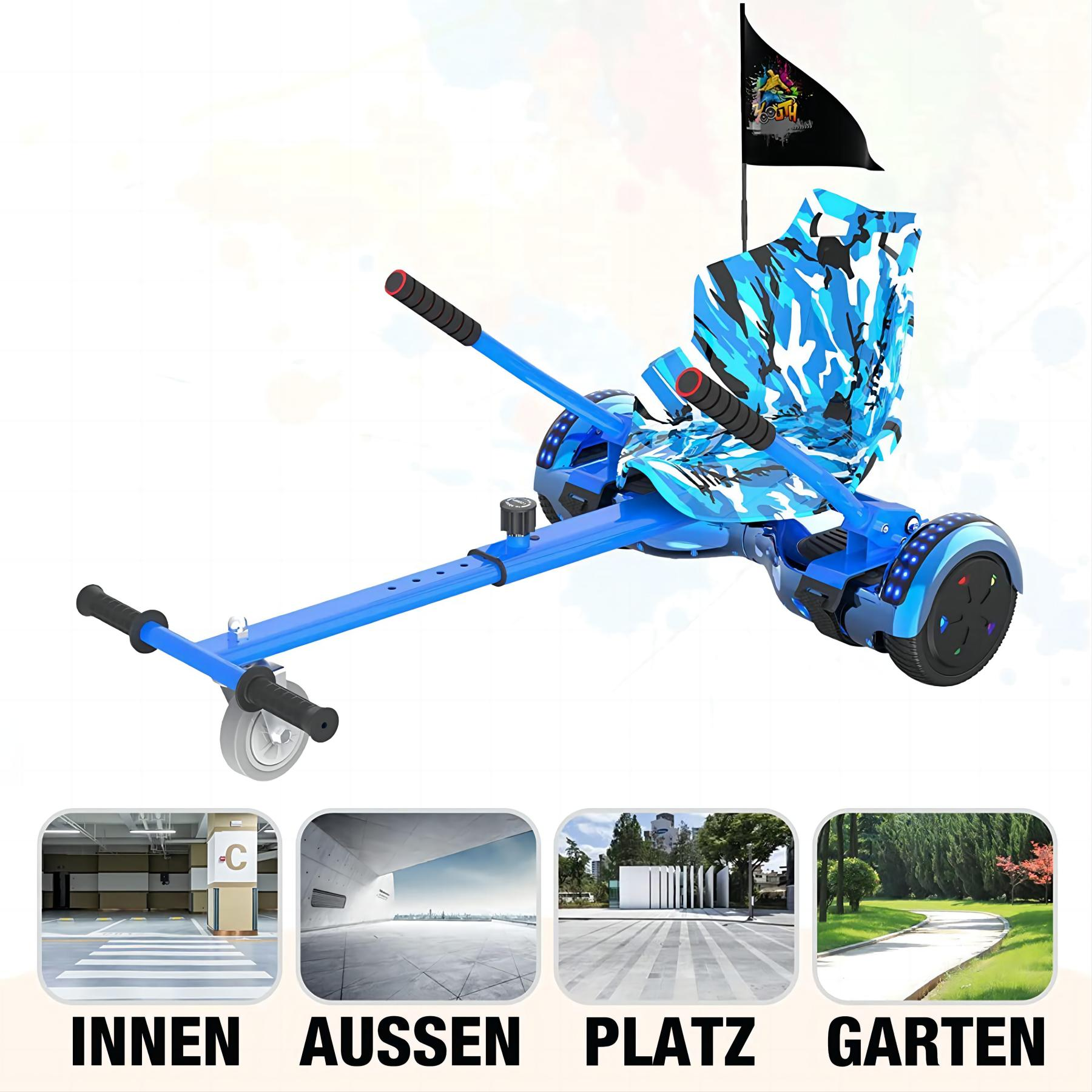 Camouflage-Blau Kart, Sitz Hoverboard Hoverkart, Zubehör, CITYSPORTS 8\