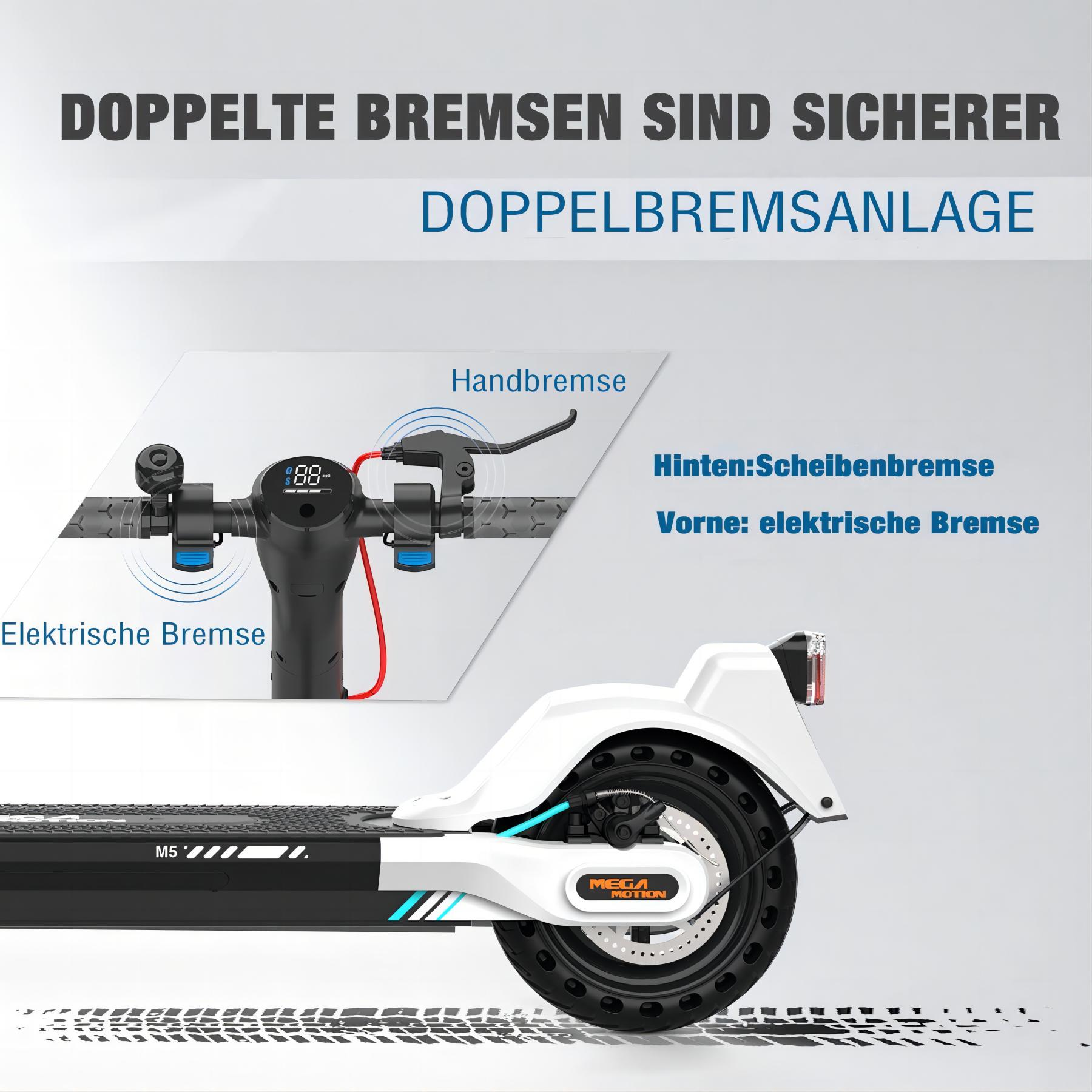 Zoll, E-Scooter Straßenzulassung (8,5 und Schwarz mit MOTION MEGA weiß) M5