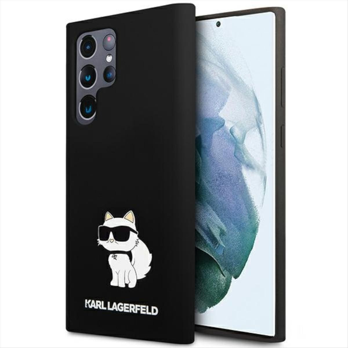 Hülle KARL Schwarz Backcover, Silicone Samsung, LAGERFELD S23 Ultra, Galaxy Choupette,