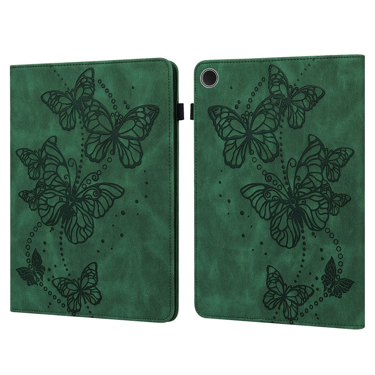 Tasche Plus, WIGENTO Samsung, A9 Kunst-Leder Tab Galaxy Aufstellbare Bookcover, Schmetterling Motiv, Grün