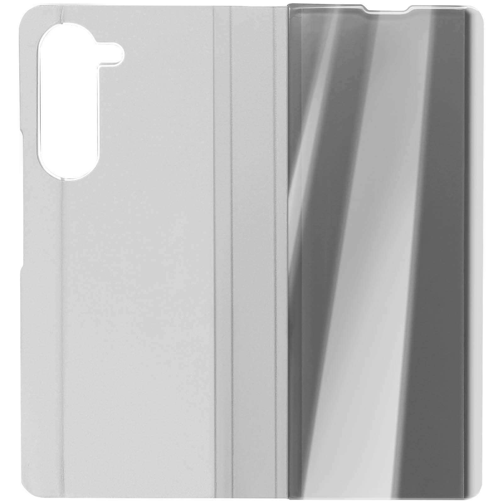 Spiegelhülle Mirror Galaxy Cover, Z AVIZAR Bookcover, Silber Samsung, Series, 5, Fold