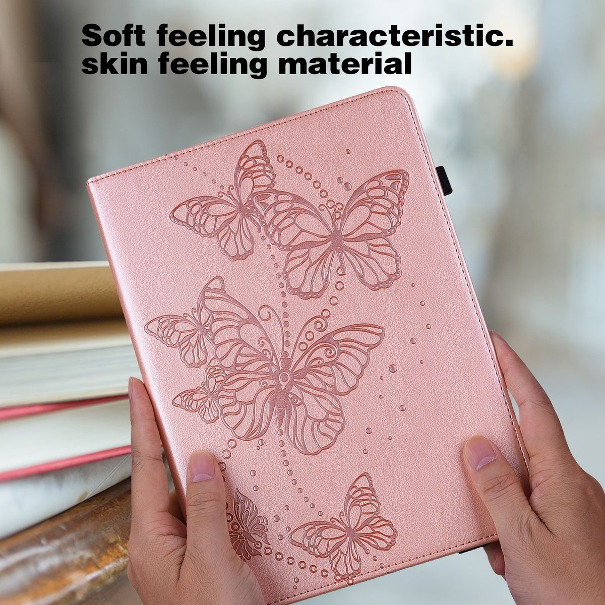 Samsung, Schmetterling Tab Tasche Galaxy Aufstellbare Plus, WIGENTO Pink Motiv, Kunst-Leder Bookcover, A9