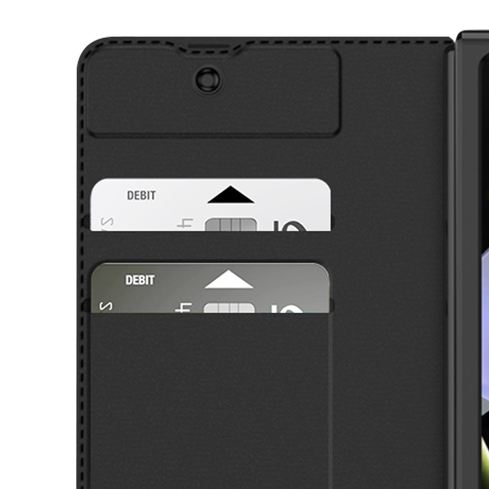 AVIZAR Carbon Case Series, Galaxy Fold 5, Bookcover, Samsung, Schwarz Z