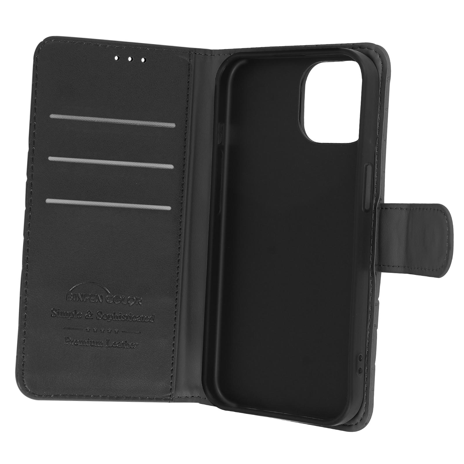 AVIZAR Geo Collection Wallet iPhone Case Apple, Schwarz 15, Bookcover, Series
