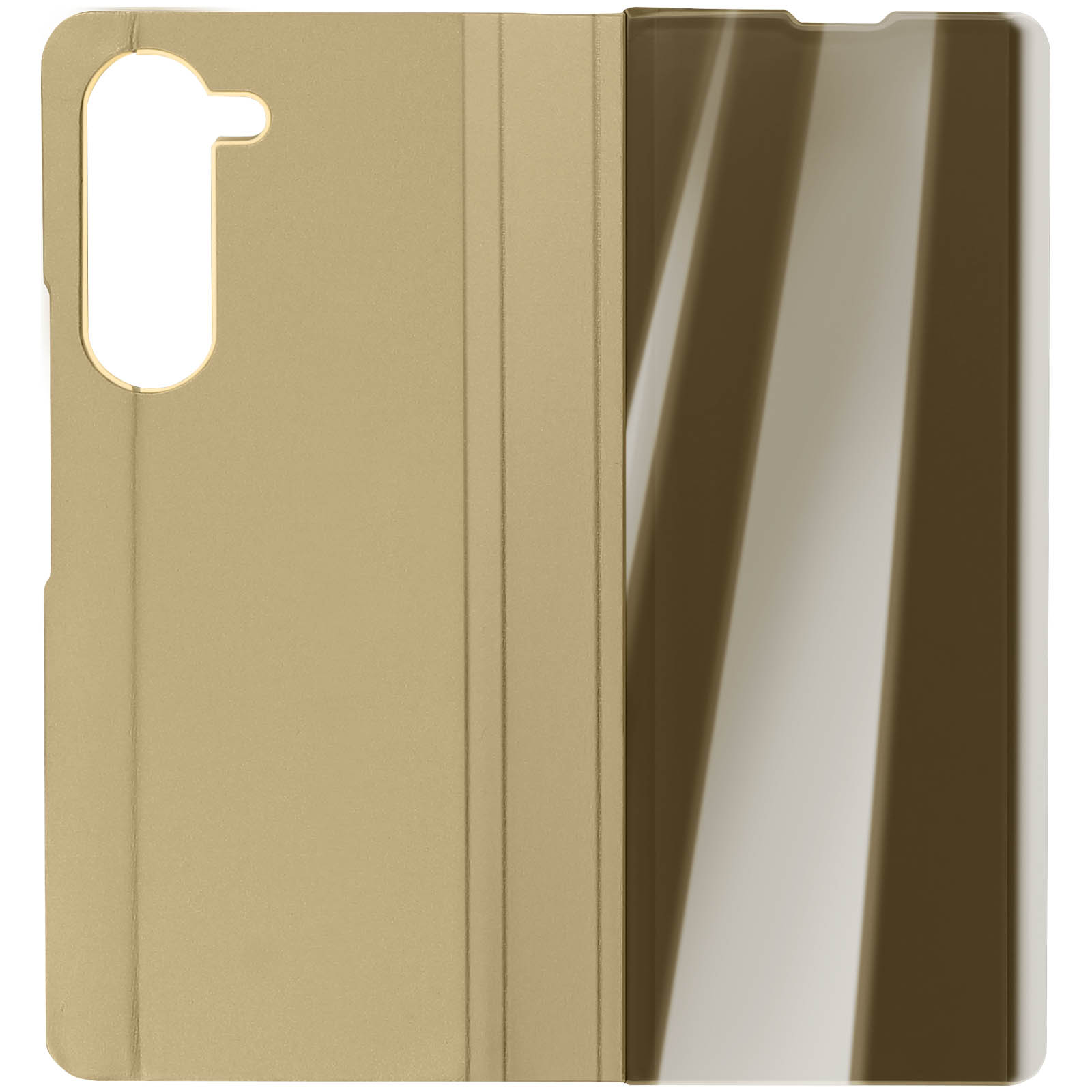 Bookcover, Galaxy Mirror Samsung, Fold Z AVIZAR 5, Gold Cover, Spiegelhülle Series,