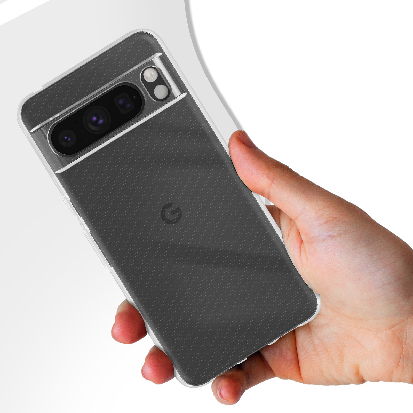 Google, Transparent Silikonhülle Pixel 8 Series, Pro, Backcover, BIGBEN SILITRANSPIXEL8P,