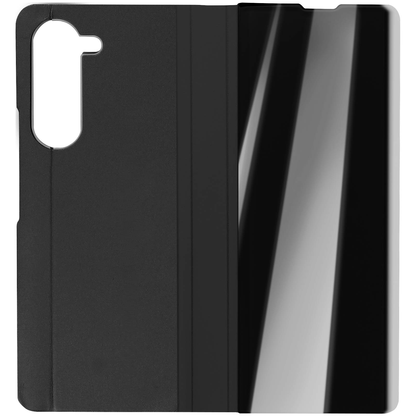 Z Bookcover, AVIZAR Samsung, Spiegelhülle 5, Fold Cover, Series, Galaxy Schwarz Mirror