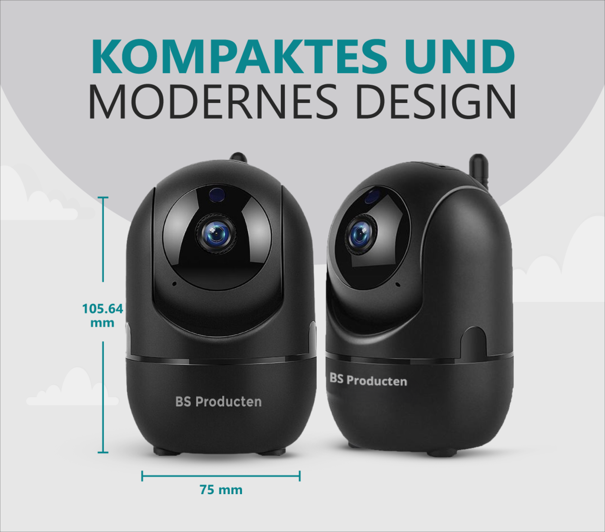 BS PRODUCTEN Babyphone WLAN, camera Schwarz – mit IP Kamera und App