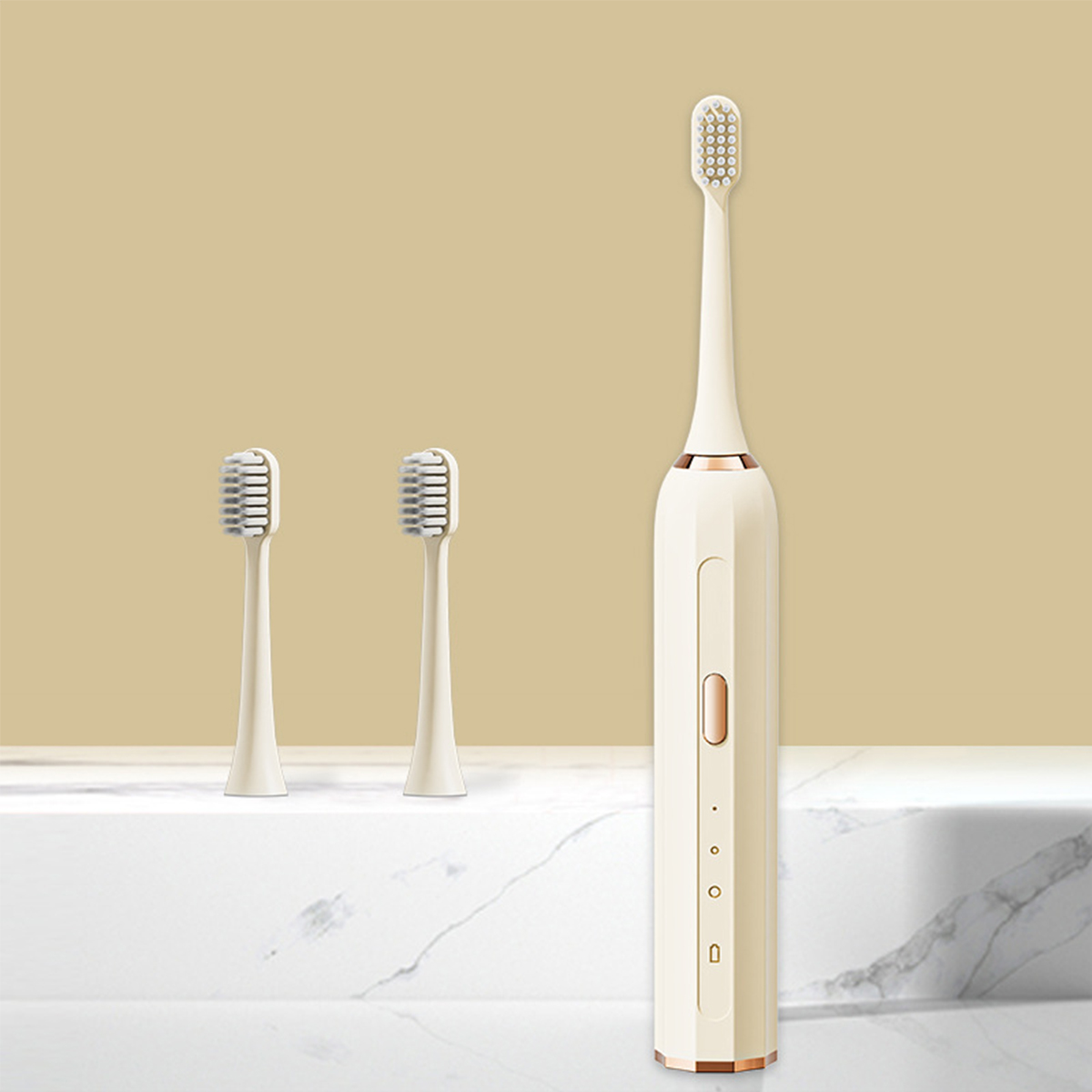 SHAOKE Intelligente Schallzahnbürste mit automatischer Modi elektrische wasserdicht 3 Zahnbürste Weiß Berührung USB-Aufladung