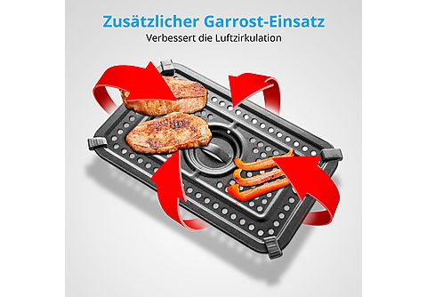 MEDION P20 XXL Heißluftfritteuse mit 2 Kammern, Airfryer 8,7 Liter, 9  Automatikprogramme Heißluftfritteuse 2600 Watt schwarz | MediaMarkt