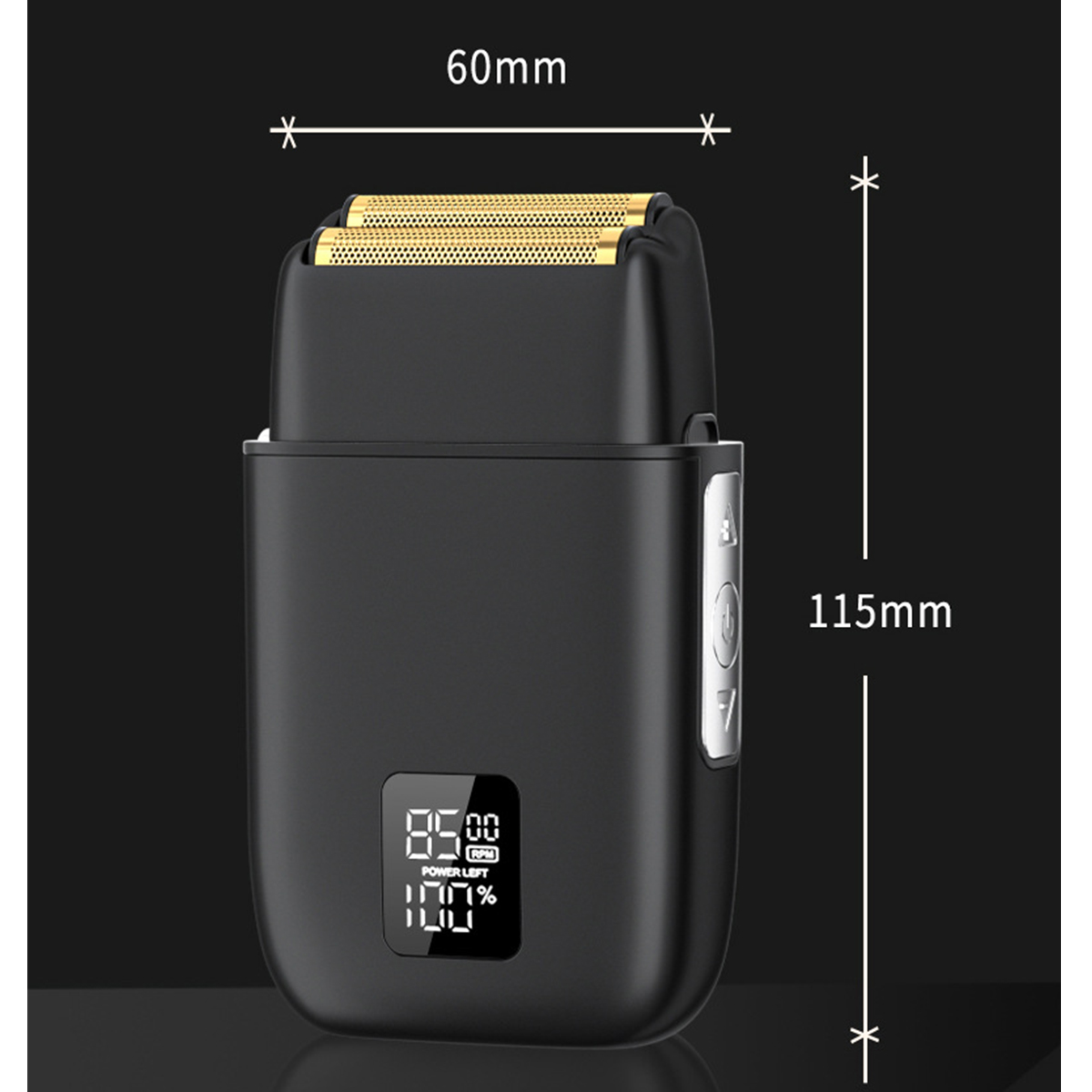 Barttrimmer SHAOKE Gold Rasierapparat Vollmetall-Gehäuse 5W Herren Leistung LCD-Anzeige Wiederaufladbar