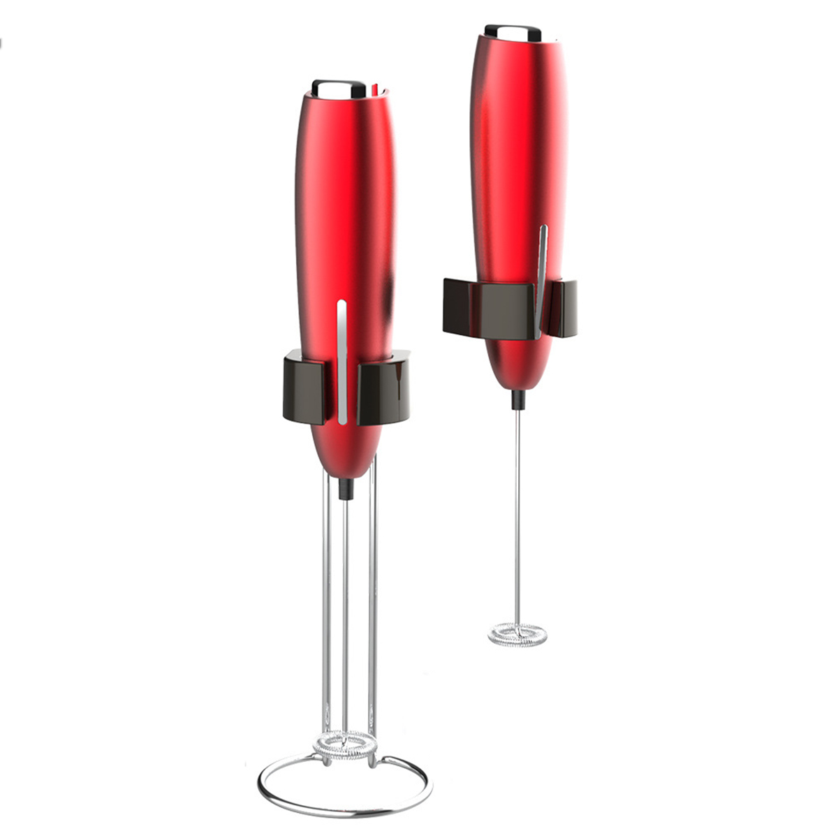 FEI Kabelloser elektrischer Milchaufschäumer und Rot – 304 (3 Stabmixer Edelstahl Mixen schnelles Volt) Rührgerät