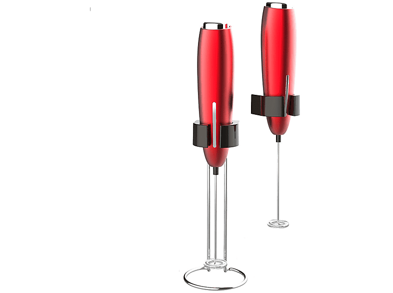 Volt) elektrischer 304 Milchaufschäumer Stabmixer Kabelloser (3 – Mixen und schnelles Rot Edelstahl FEI Rührgerät