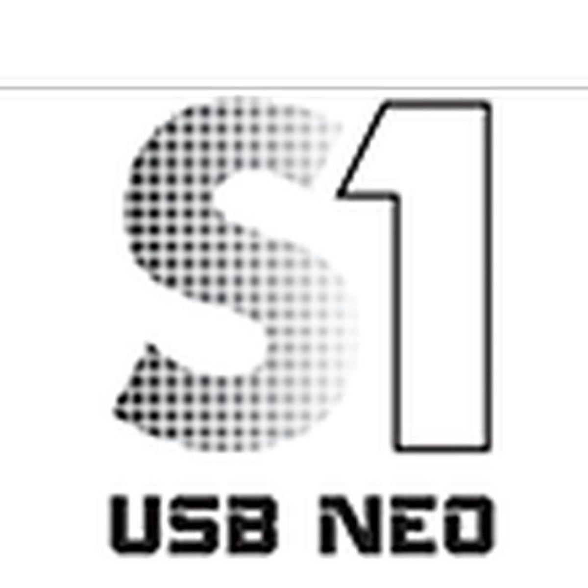 Schwarz-weißes Logo der Buchstaben S1 und USB NEO auf weißem Hintergrund.