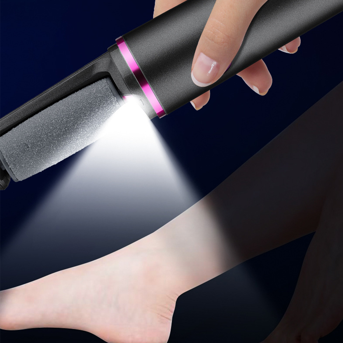 SHAOKE Frauen Tragbarer USB-Wiederaufladbarer Wasserdicht Fußschleifer Fußschleifer Grau IPX5 kabellos