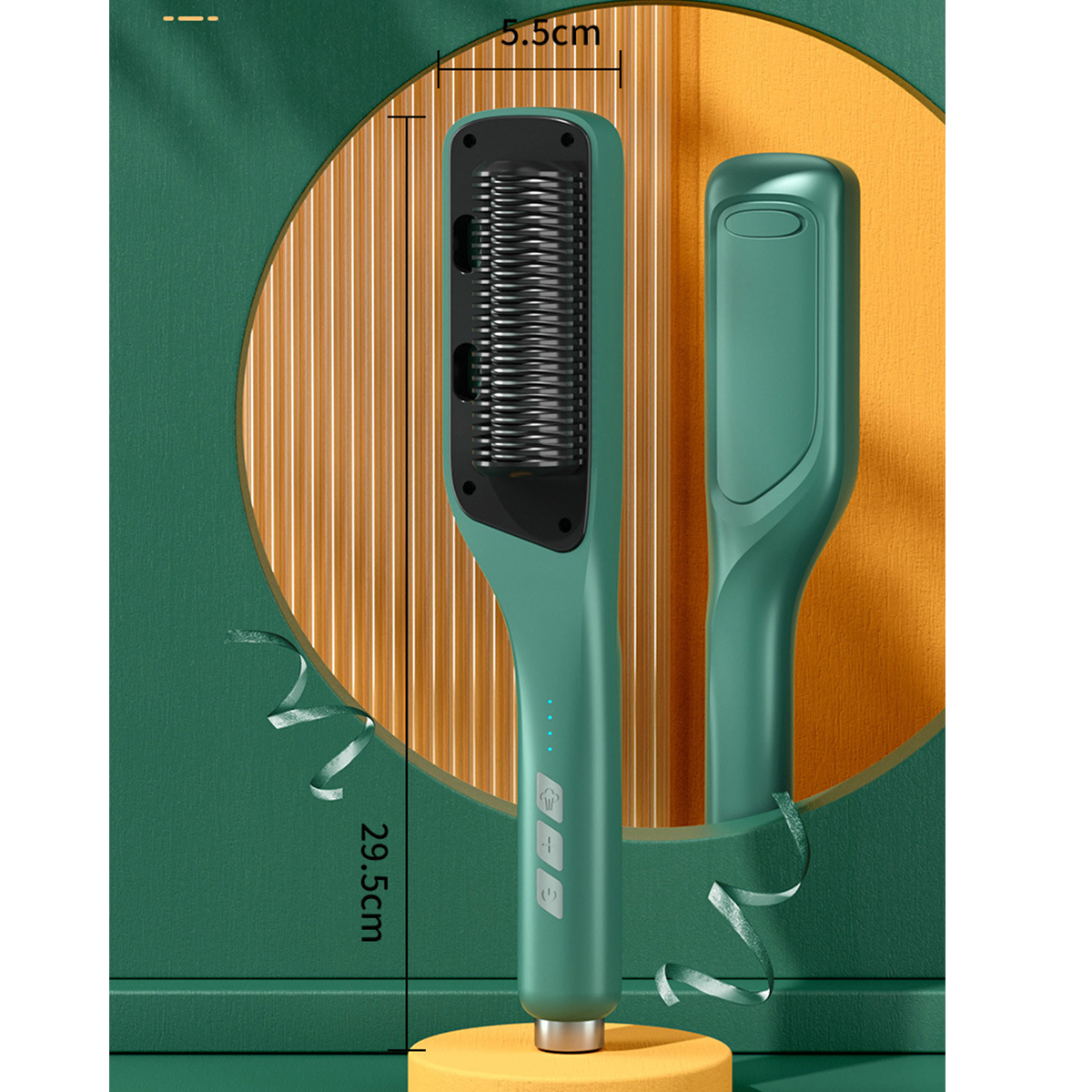 SHAOKE Spray-Haar Glättungskamm Pflege PTC-Technologie 3D-Kammzähne 3 Schnellheizung Temperaturstufen: Weichheit & Haarglätter, 30s
