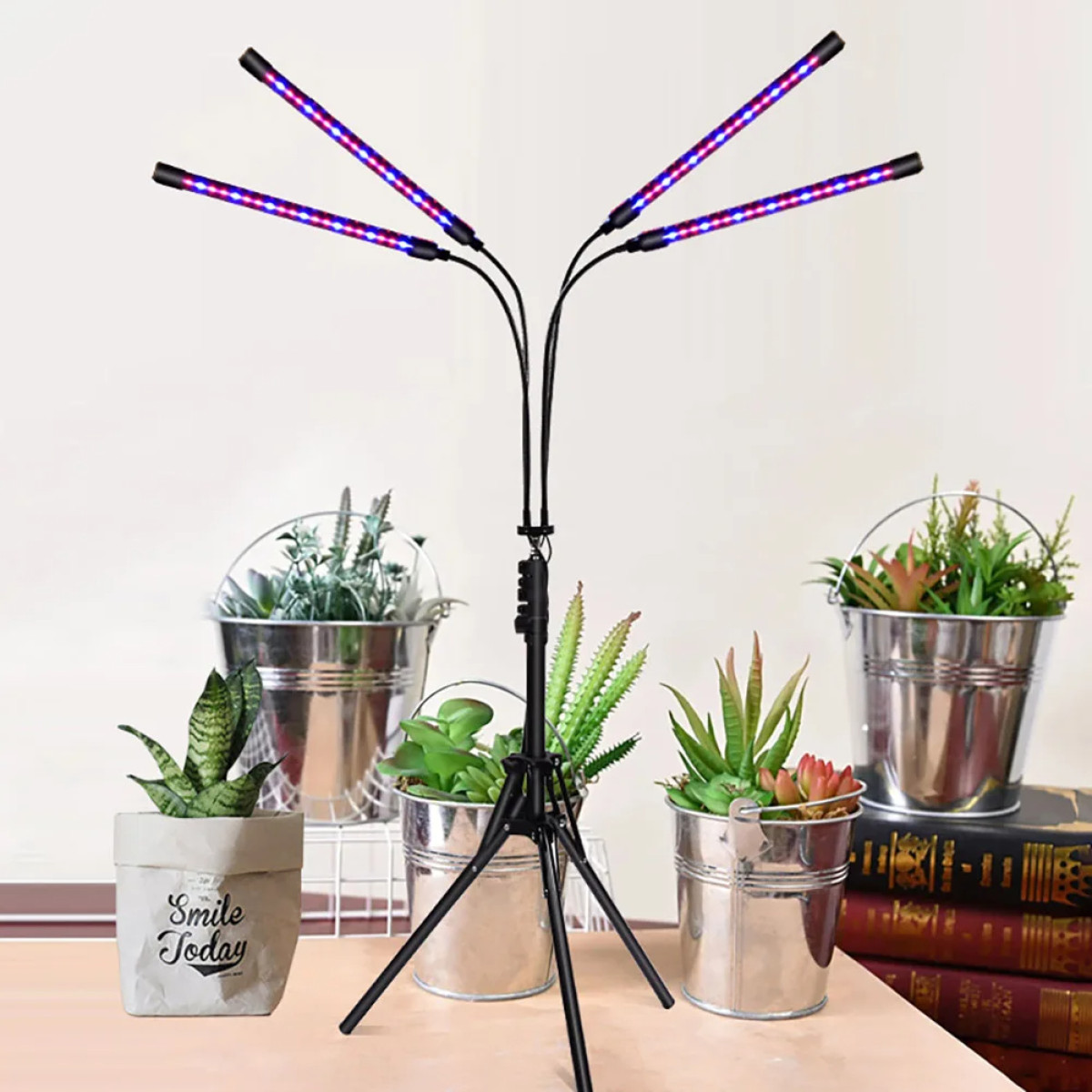 Timer Pflanzenlampe und LED-Lampe INF Pflanzen Zusammenklappbare für mit Ständer verstellbarem
