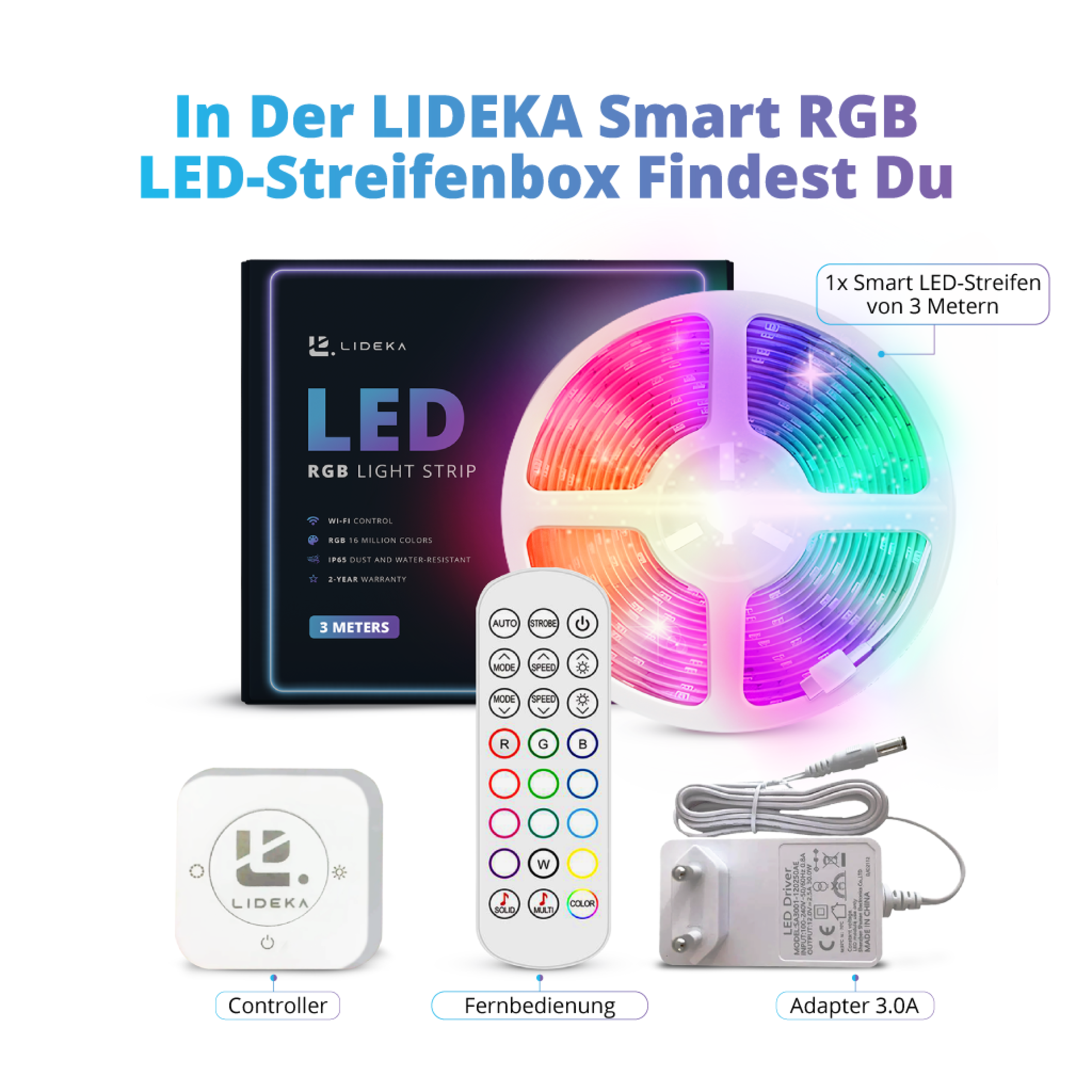 Stripe LIDEKA LED-Streifen 3m Multicolors LED