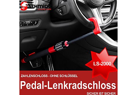 SCHMIDT SECURITY TOOLS Pedal-Lenkradschloss LS-2000 Diebstahlsicherung  Pedalschloss Lenkradschloss, Mehrfarbig