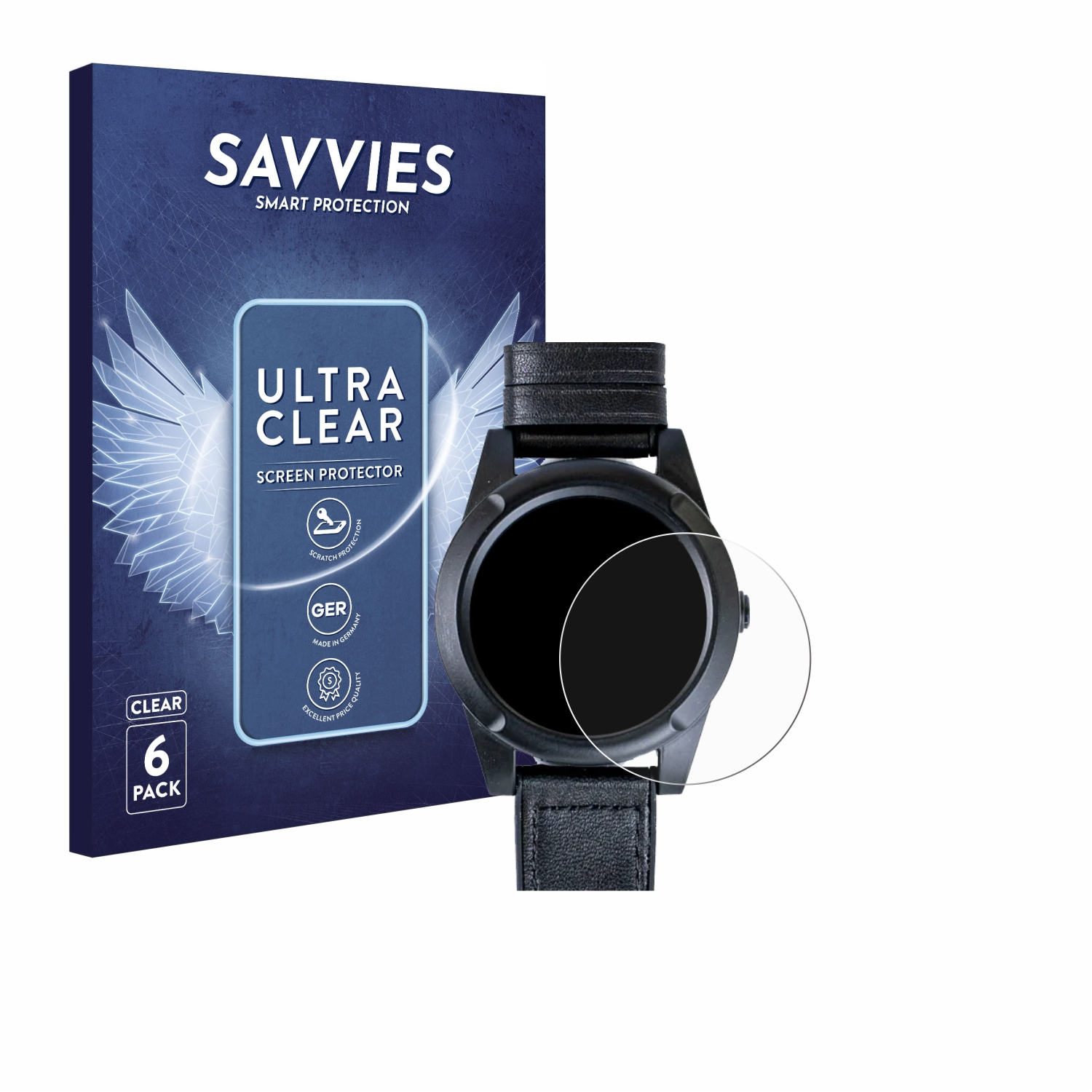 SW101-5) 6x Schutzfolie(für SAVVIES LifeWatch klare mobi-click