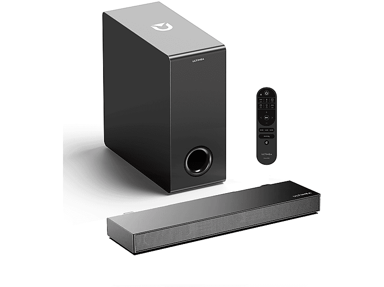 ULTIMEA Nova S40 Verbessert Soundbar mit 2.1 Lautsprecher, - Subwoofer, Bass Soundbar TV schwarz mit PC Subwoofer, Surround
