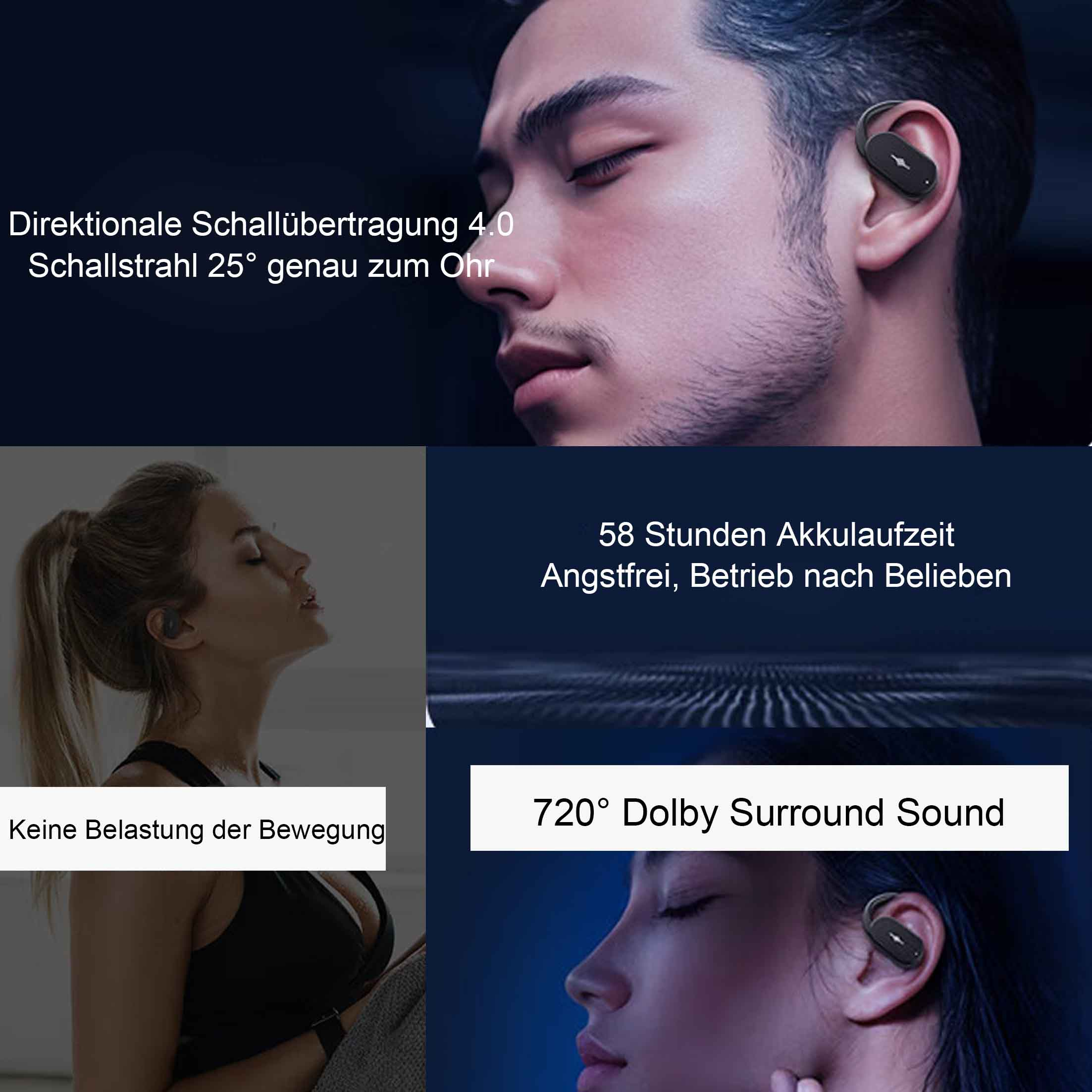 Bluetooth-Kopfhörer Orange On-ear drahtlos, DIIDA geräuschunterdrückung,
