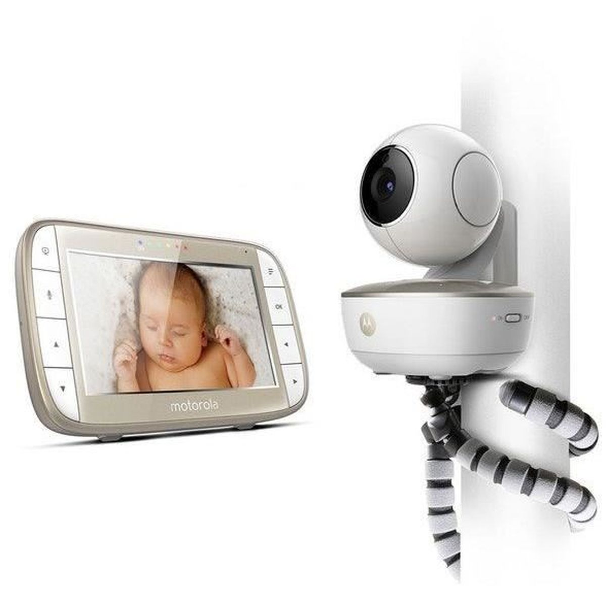 Ein Babyphone-Set mit Bildschirm und Kamera.