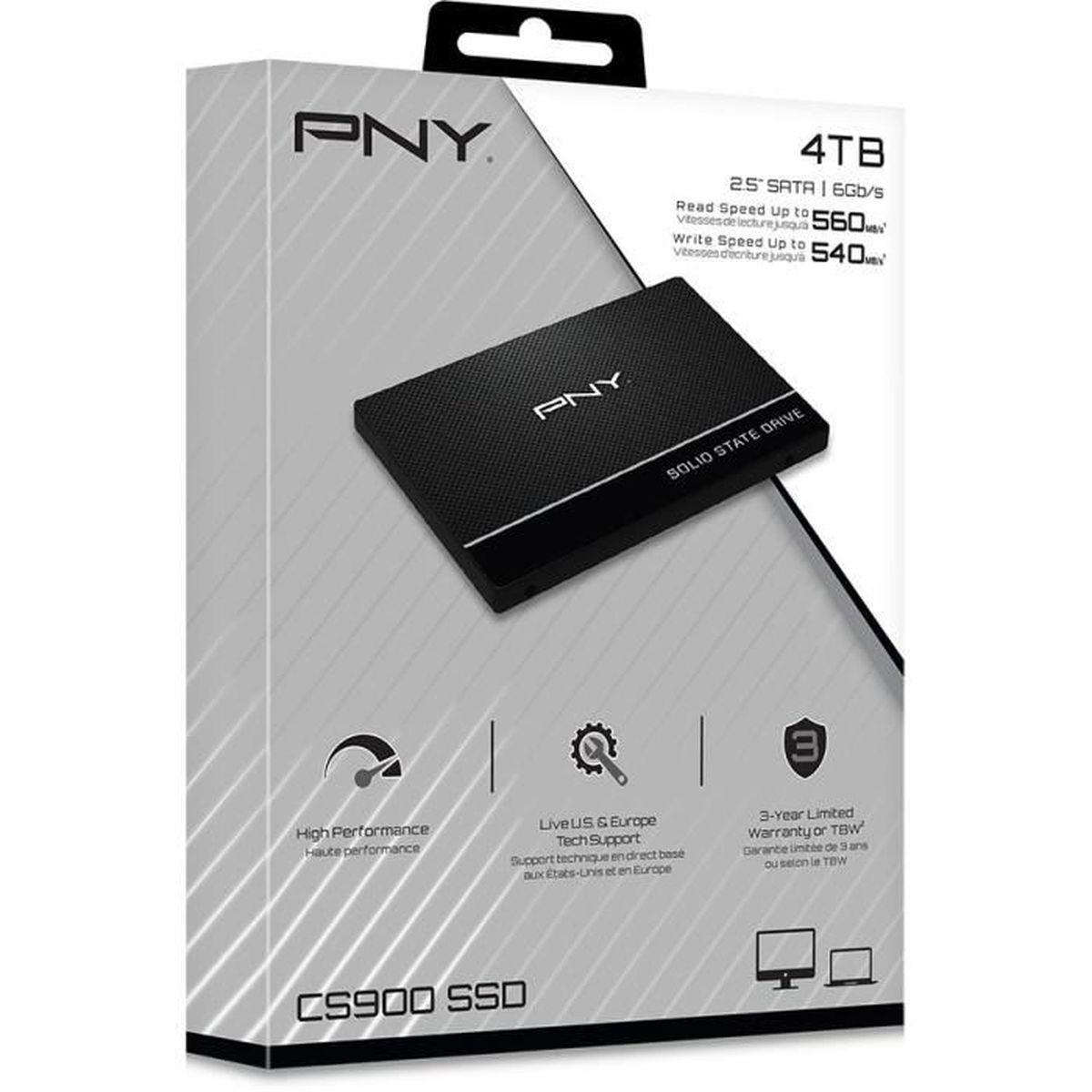 SSD7CS900-4TB-RB, intern SSD, TB, 4 PNY
