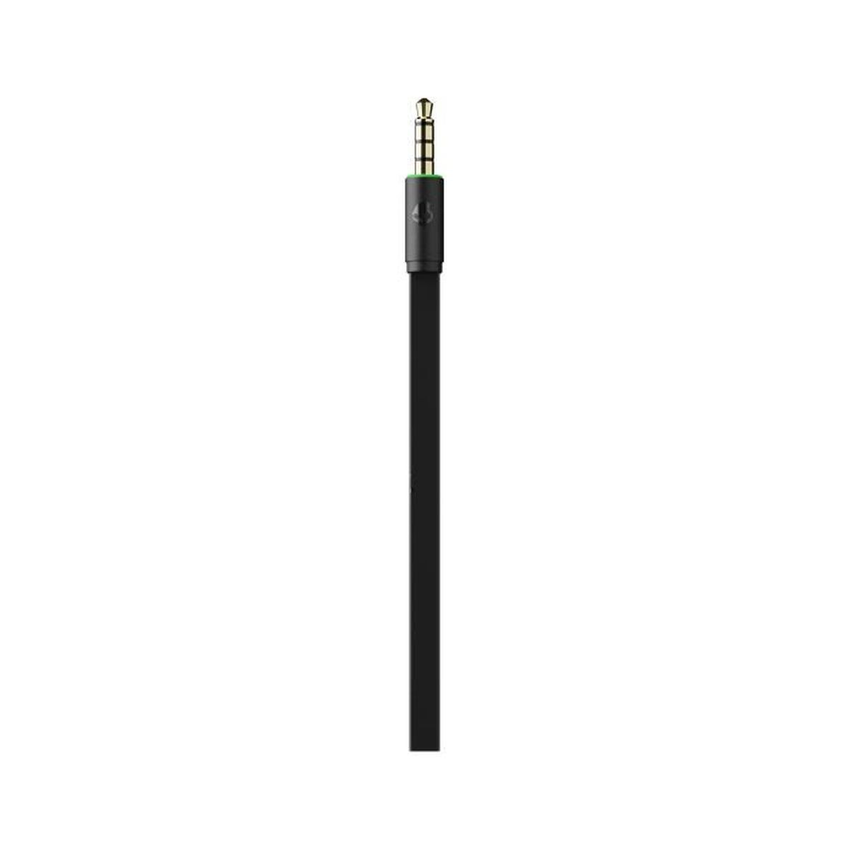 A black audio cable with a 3.5mm jack at one end.