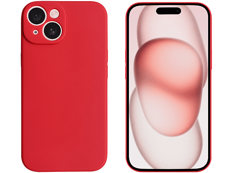LOBWERK Hülle, Backcover, Apple, iPhone 15 6.1 Zoll, Rot