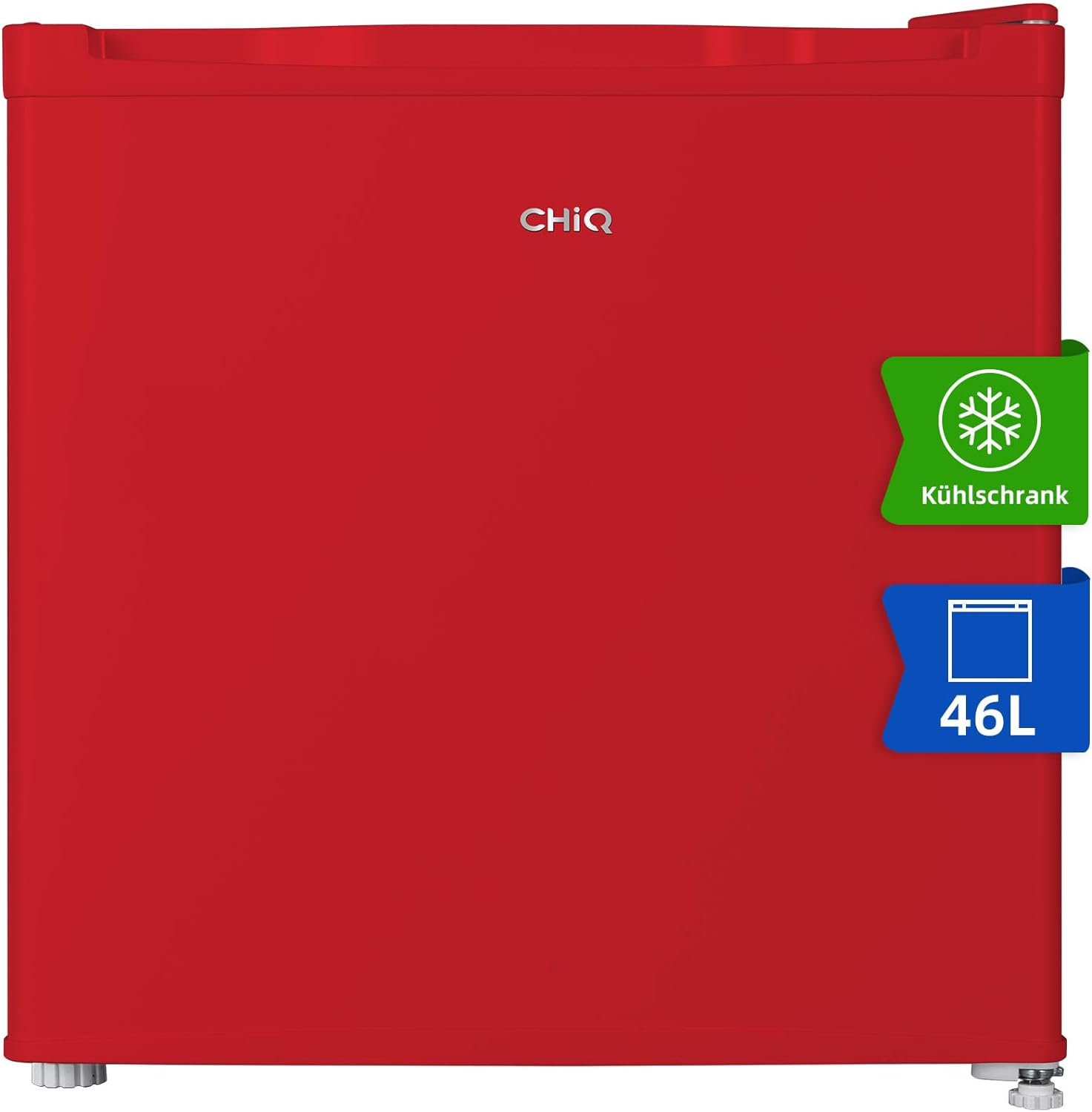 CHIQ CSD46D4RE Kühlschrank (E, 496 hoch, Rot) mm