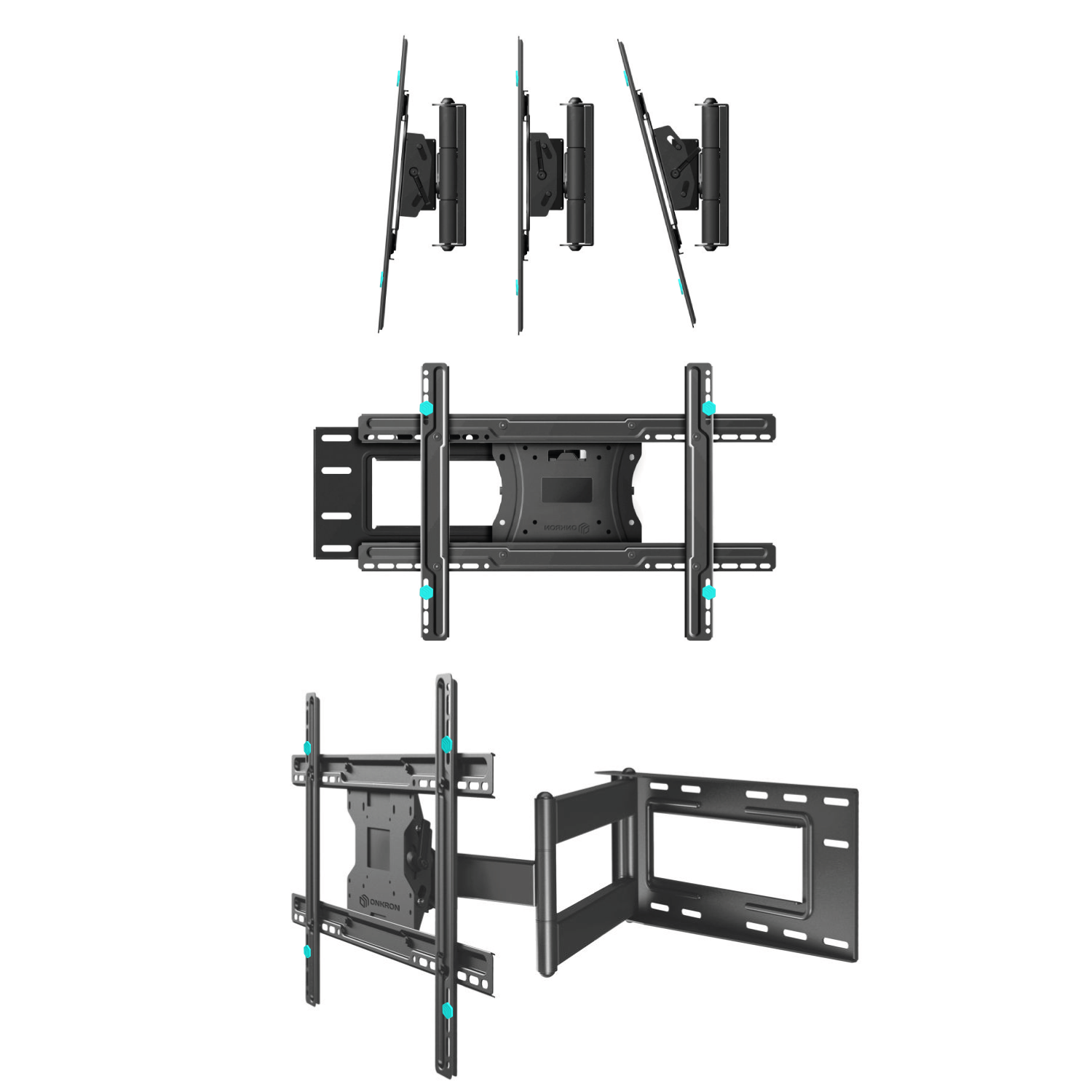 ONKRON 40-75 Zoll, ausziehbar, VESA neig-schwenkbar, TV Wandhalterung 100x100-600x400