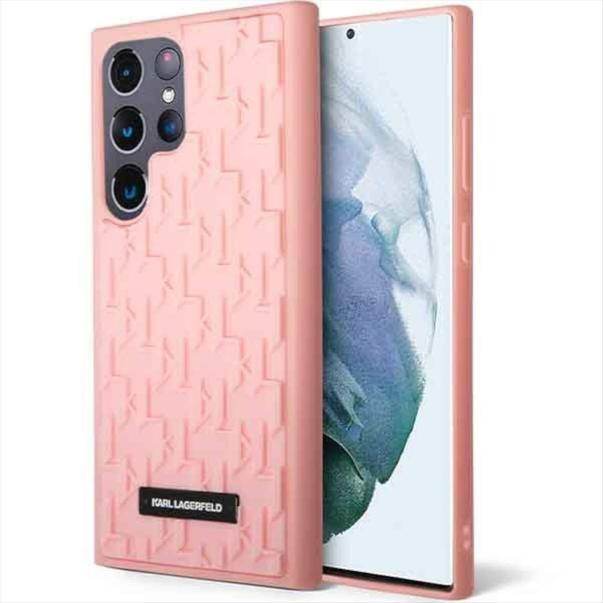 KARL LAGERFELD 3D Pink Monogram Design Ultra, S23 Samsung, Backcover, Galaxy Hülle